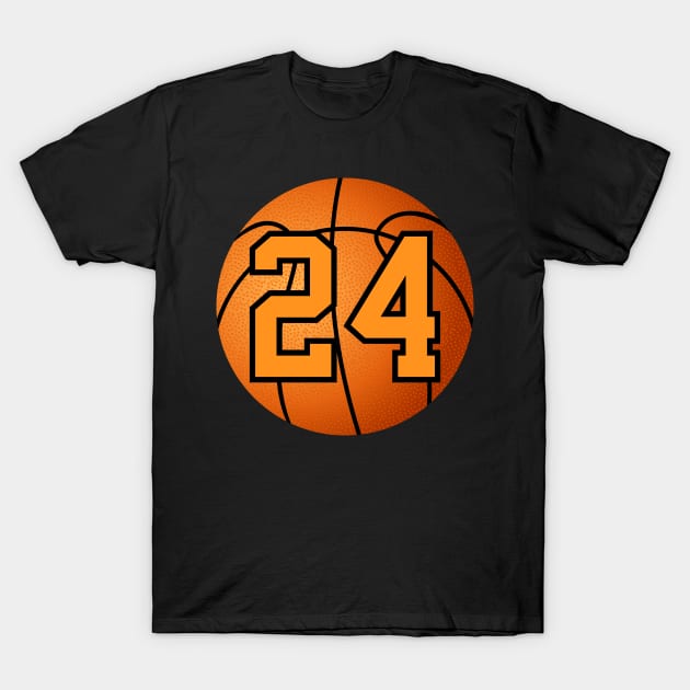 Basketball Number 24 T-Shirt by Ericokore